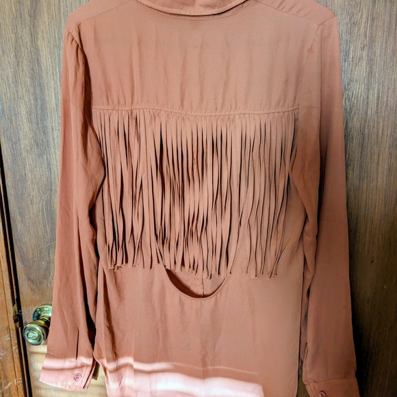 Rust Button-Up Blouse - Picture 2 of 4